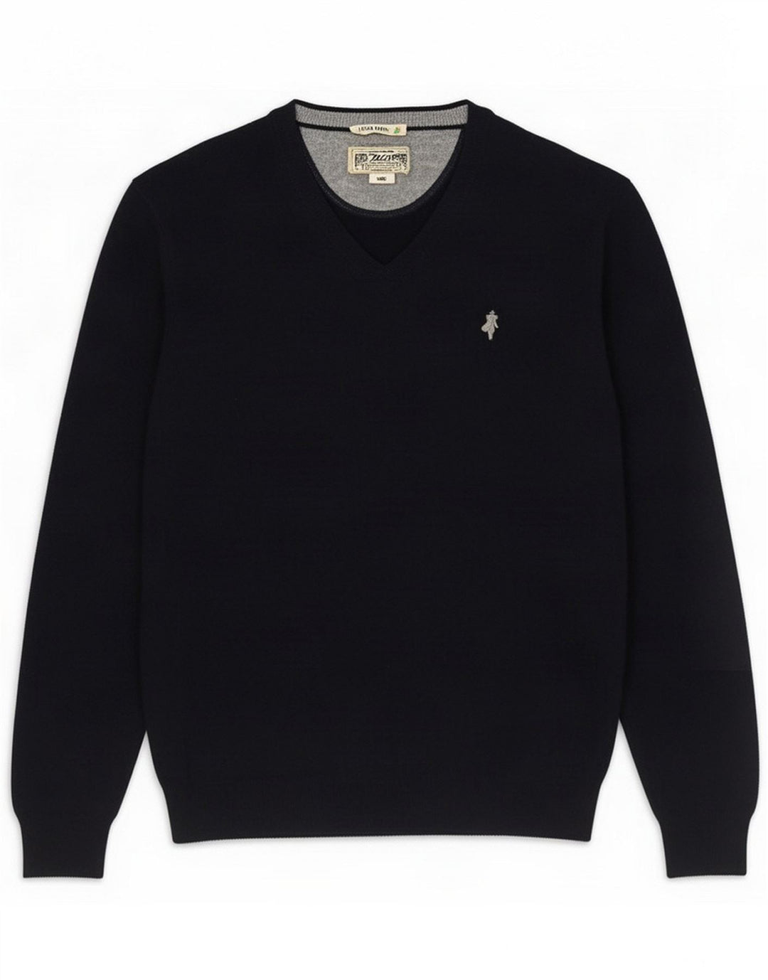 Marlboro Classics - Jersey con cuello en V para hombre, talla grande, lana azul marino