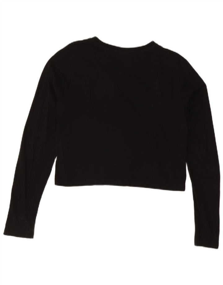FILA Top corto con gráfico para mujer, manga larga, UK 44, mediano, negro