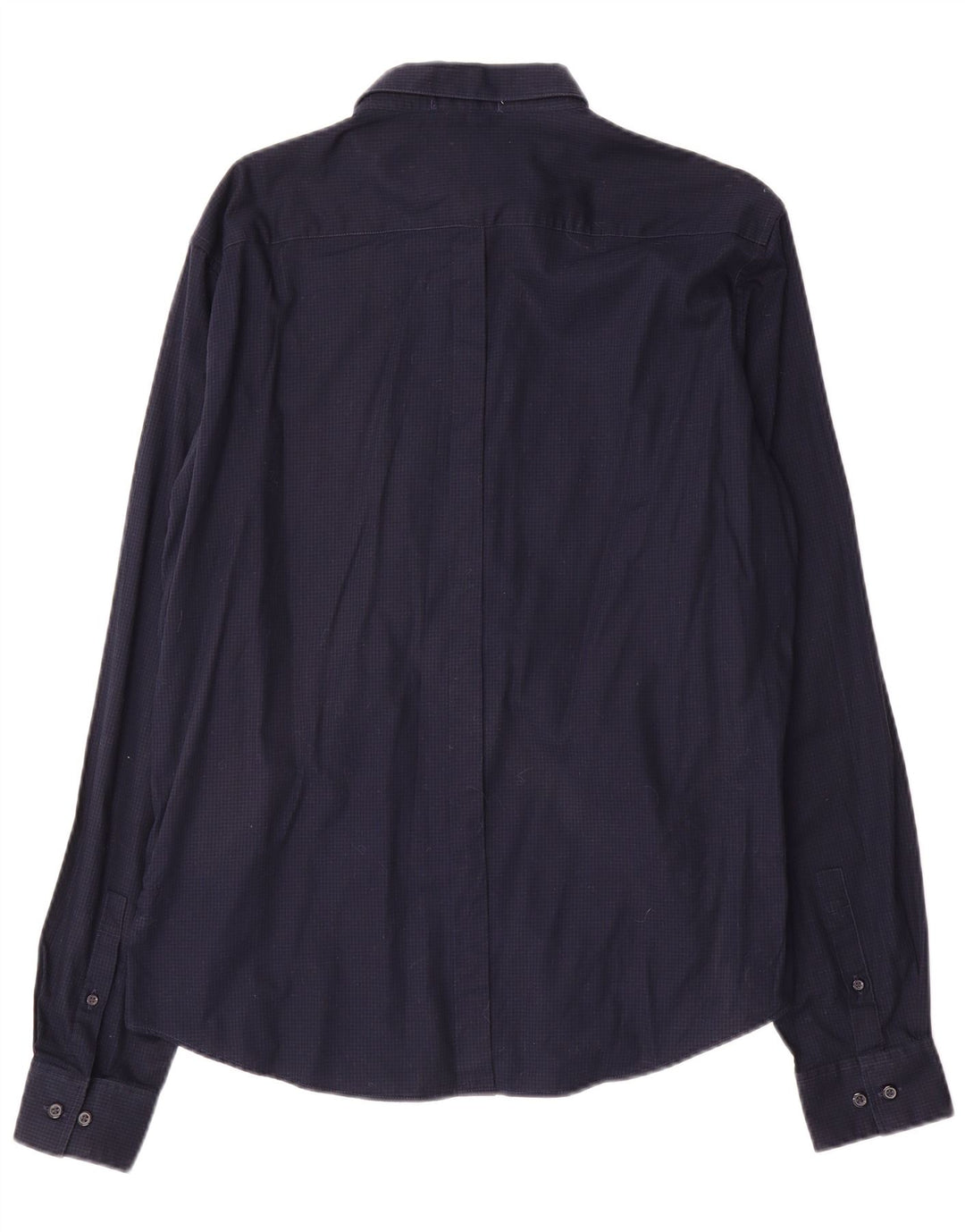 Camisa Dkny para hombre grande de algodón a cuadros azul marino