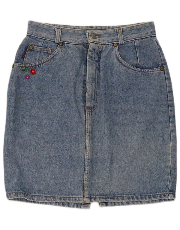 Mash Falda vaquera de cintura alta para mujer IT 48 XL W34 Algodón azul