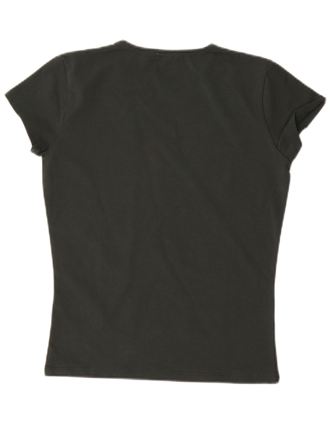 MASSIMO DUTTI Camiseta Mujer Top UK 10 Small Verde Algodón
