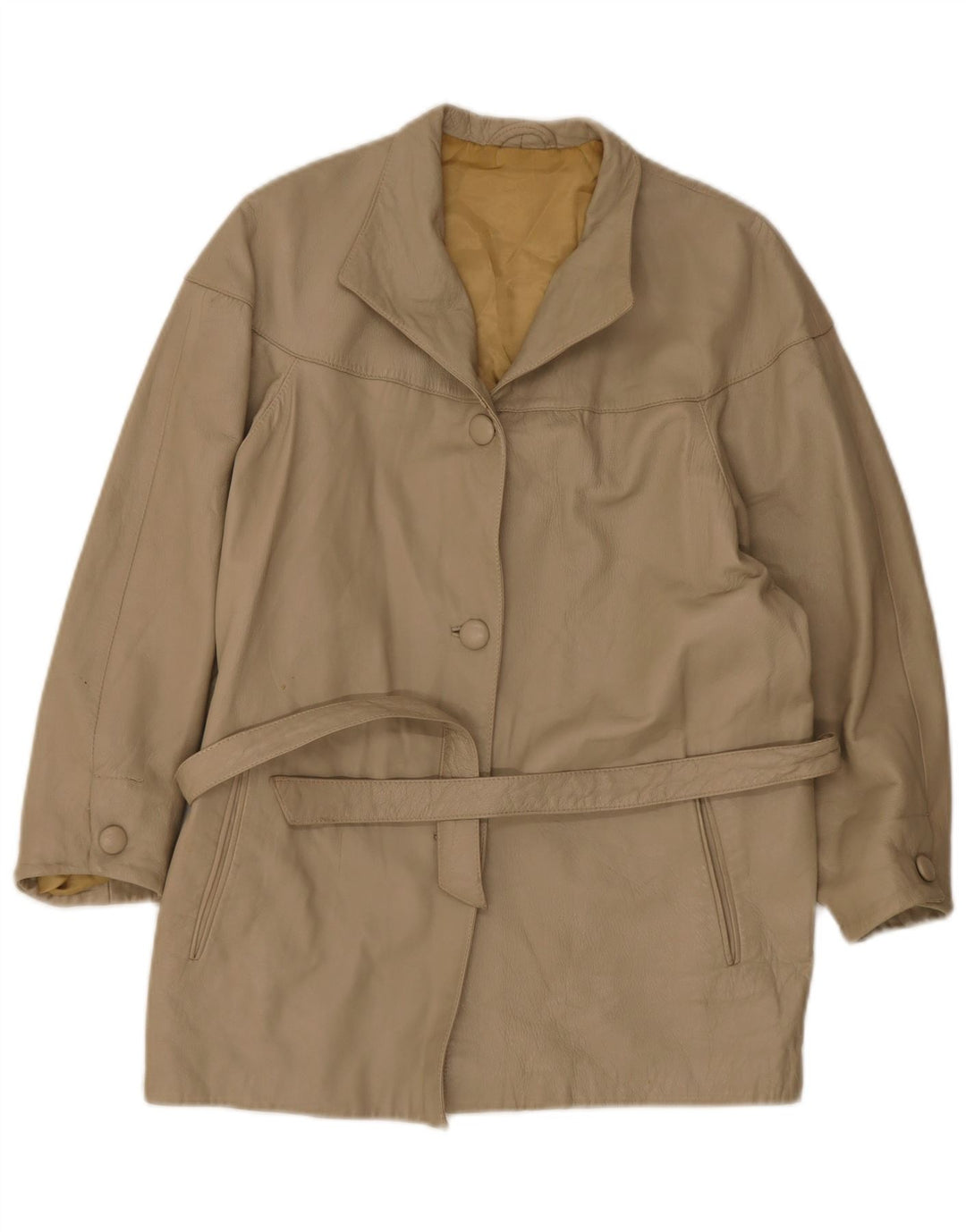 Chaqueta de cuero vintage para mujer EU 40 Beige medio