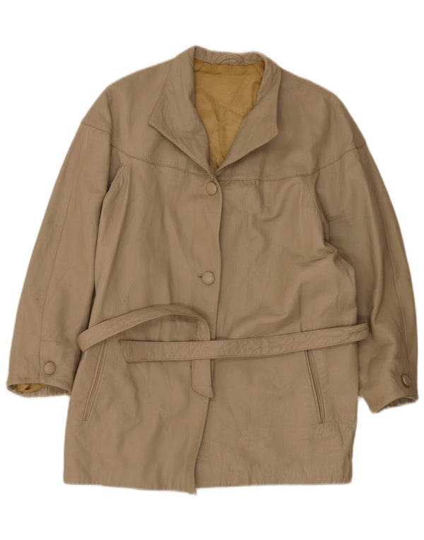 Chaqueta de cuero vintage para mujer EU 40 Beige medio