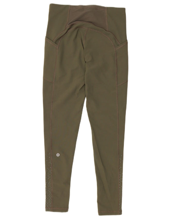 Lululemon Leggings para mujer US 6 mediano verde manchado nailon