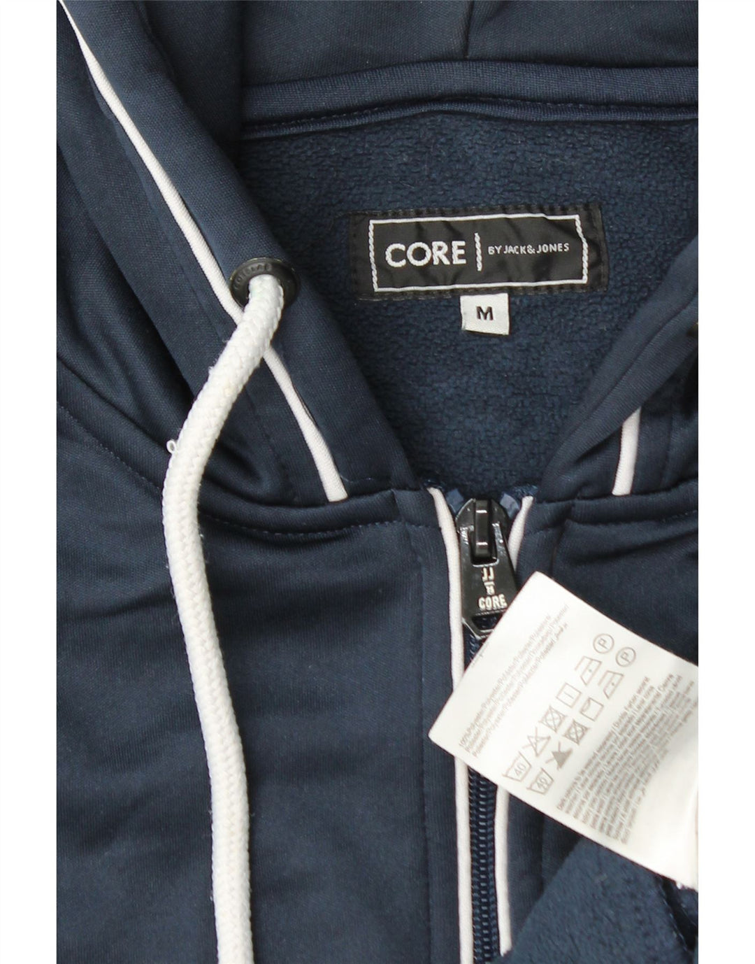 Jack & Jones Sudadera con capucha y cremallera gráfica para hombre Poliéster azul marino mediano