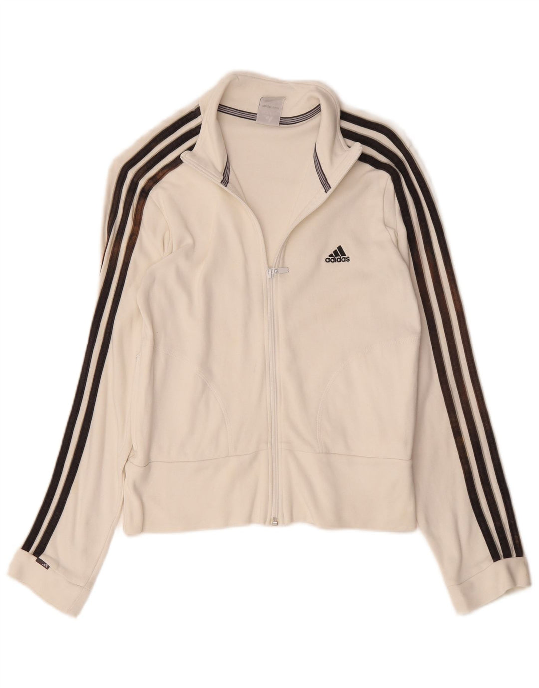 Adidas - Chaqueta de chándal para mujer, talla 12, algodón blanco mediano