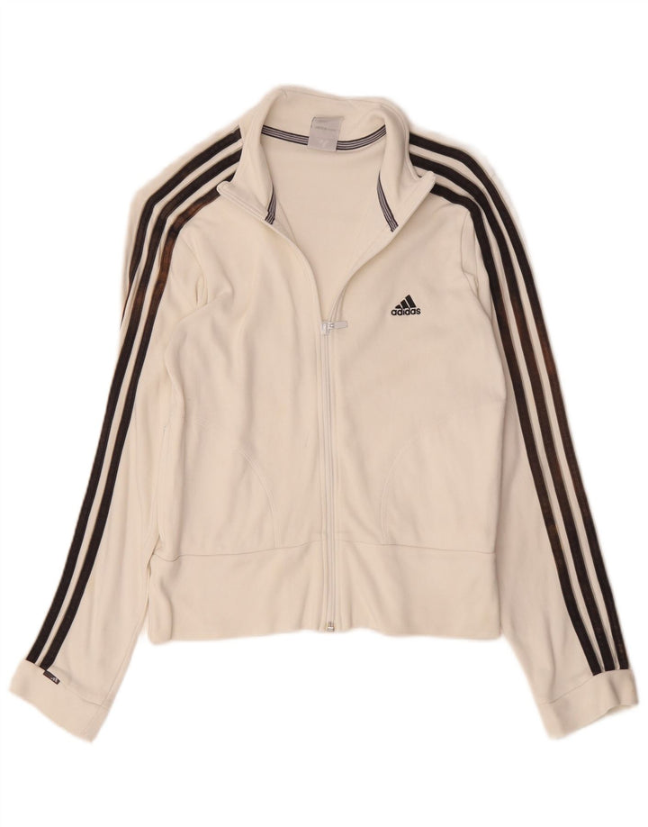Adidas - Chaqueta de chándal para mujer, talla 12, algodón blanco mediano