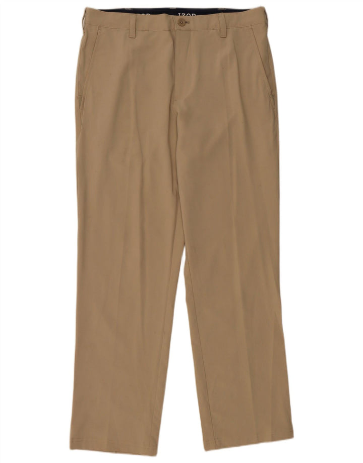 Pantalón Chino Recto Mujer Izod W32 L30 Poliéster Beige