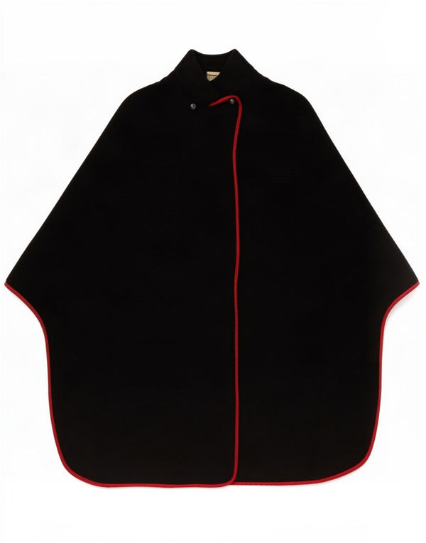 Vintage mujer Capelet abrigo Reino Unido 14 lana negra grande