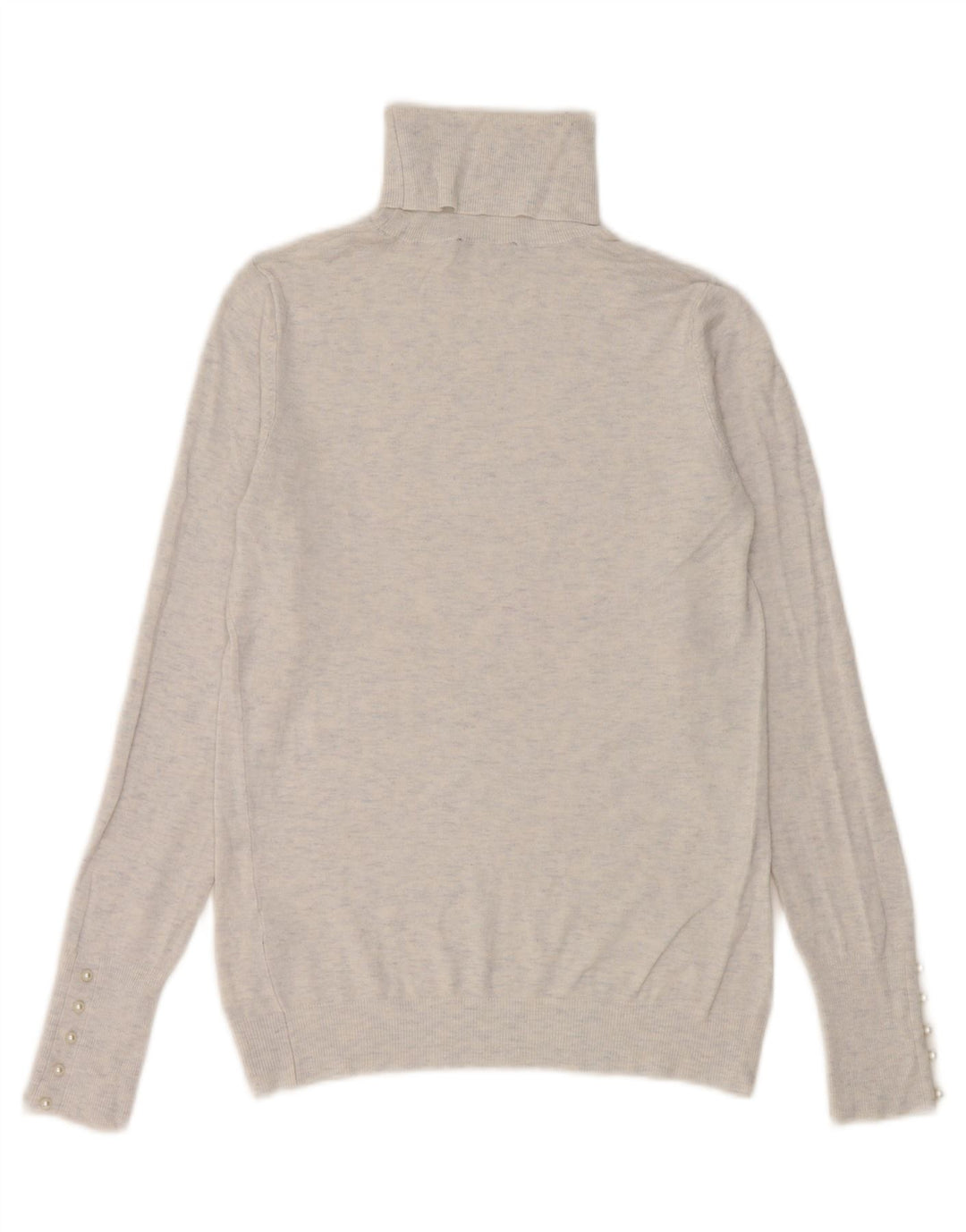 Zara - Jersey con cuello vuelto para mujer, talla 40, viscosa moteada blanca mediana