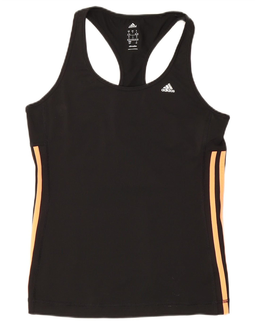 Adidas Mujer Climalite Chaleco Top UK 8/10 Pequeño Negro Poliéster