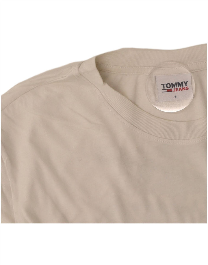 TOMMY HILFIGER Camiseta corta con gráfico para mujer UK 10 Small White