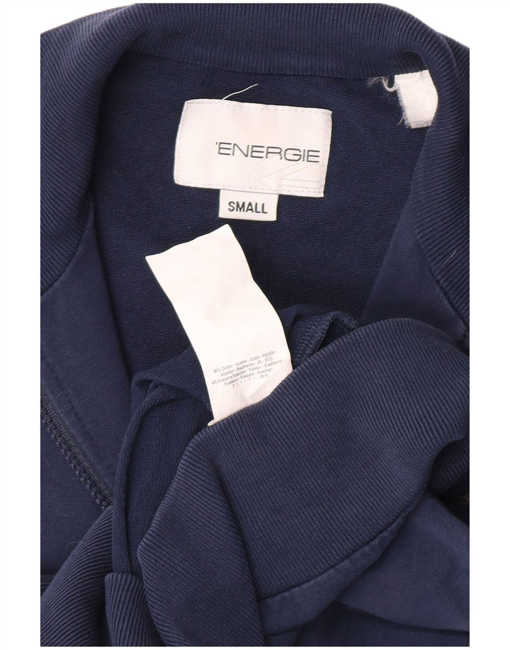 Energie Hombre Chándal Top Chaqueta Pequeña Azul Marino Colorblock Algodón