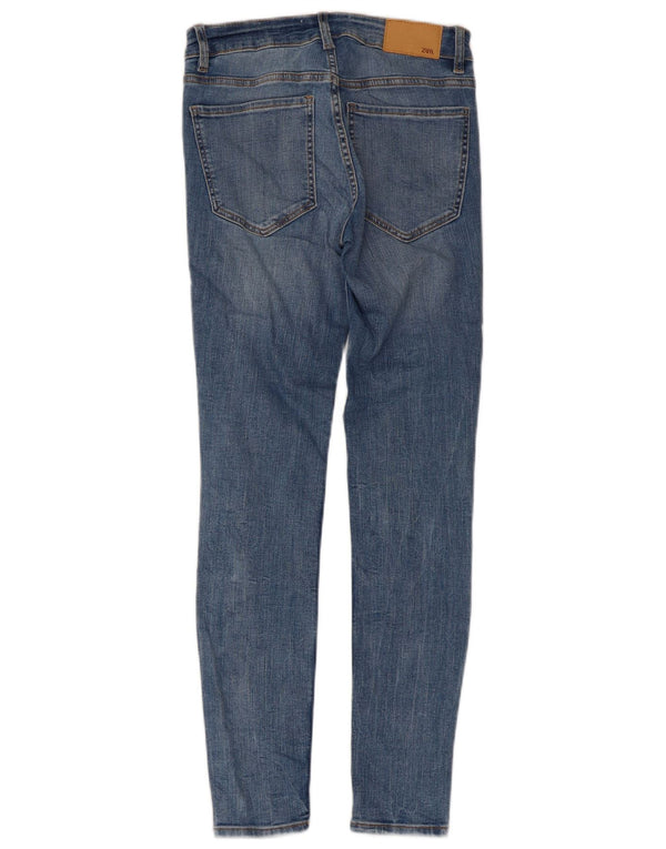 Zara Vaqueros pitillo de cintura alta para mujer EU 36 XS W26 L29 Algodón azul