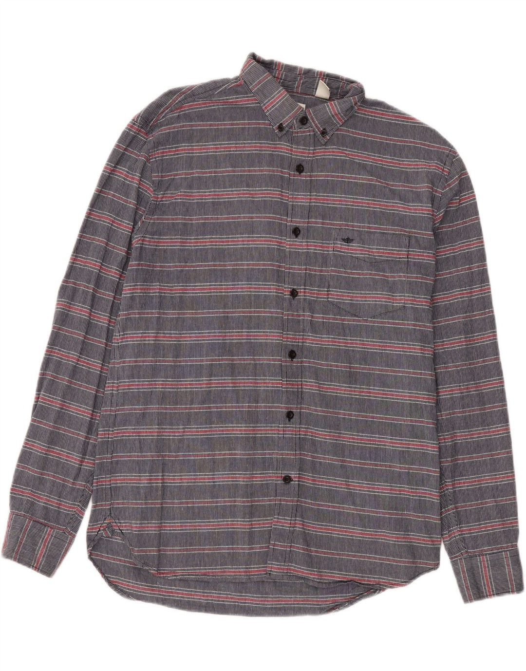 DOCKERS Camisa Hombre Algodón Rayas Azul Marino Medio