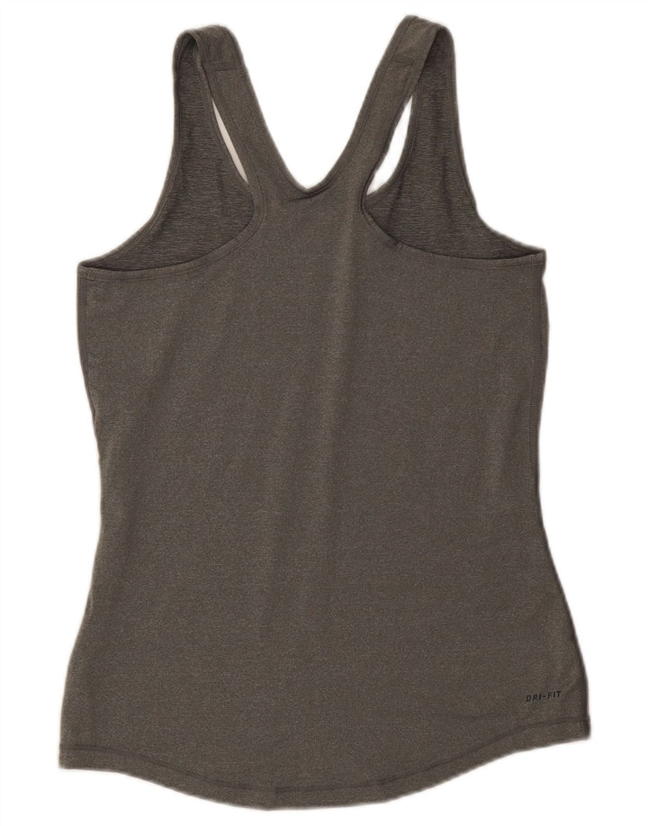 Nike Mujer Gráfico Chaleco Top UK 12 Medio Gris Poliéster