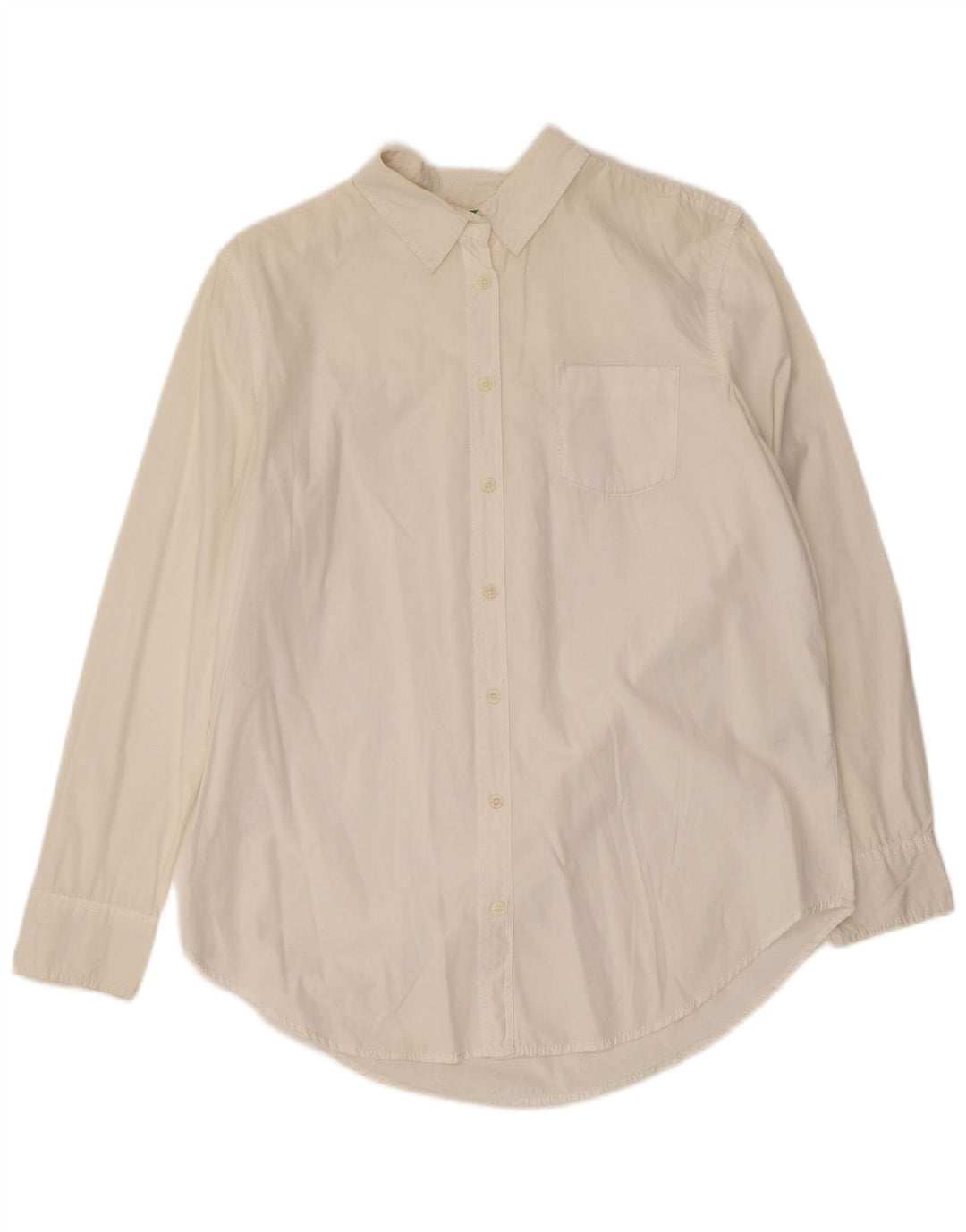 BENETTON Camisa extragrande para mujer UK 6 XS Algodón blanco