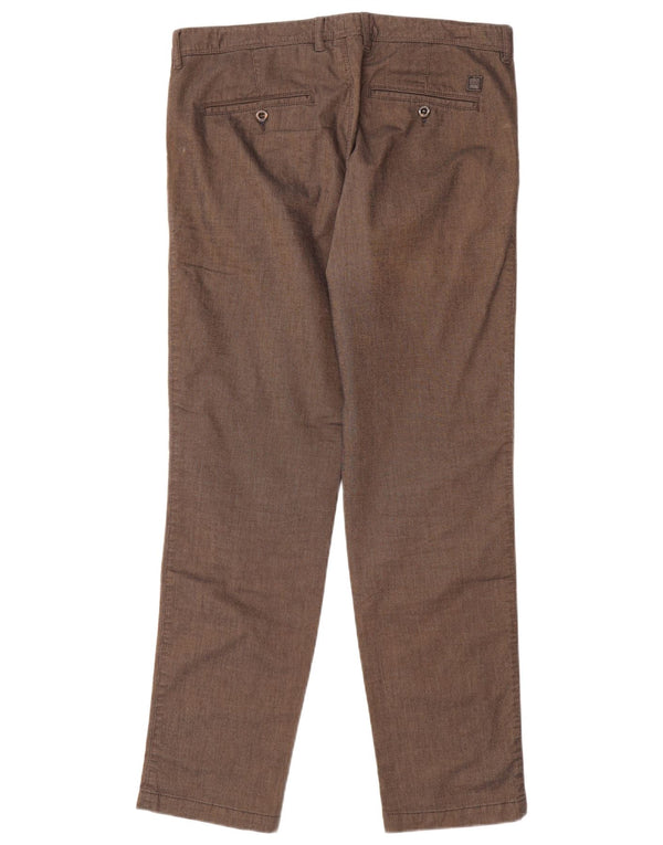 Hugo Boss Pantalón chino de corte regular para hombre IT 48 Medium W32 L30 Algodón marrón