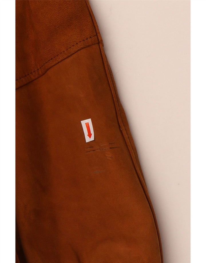 Vintage hombres ante chaqueta Reino Unido 42 XL cuero marrón