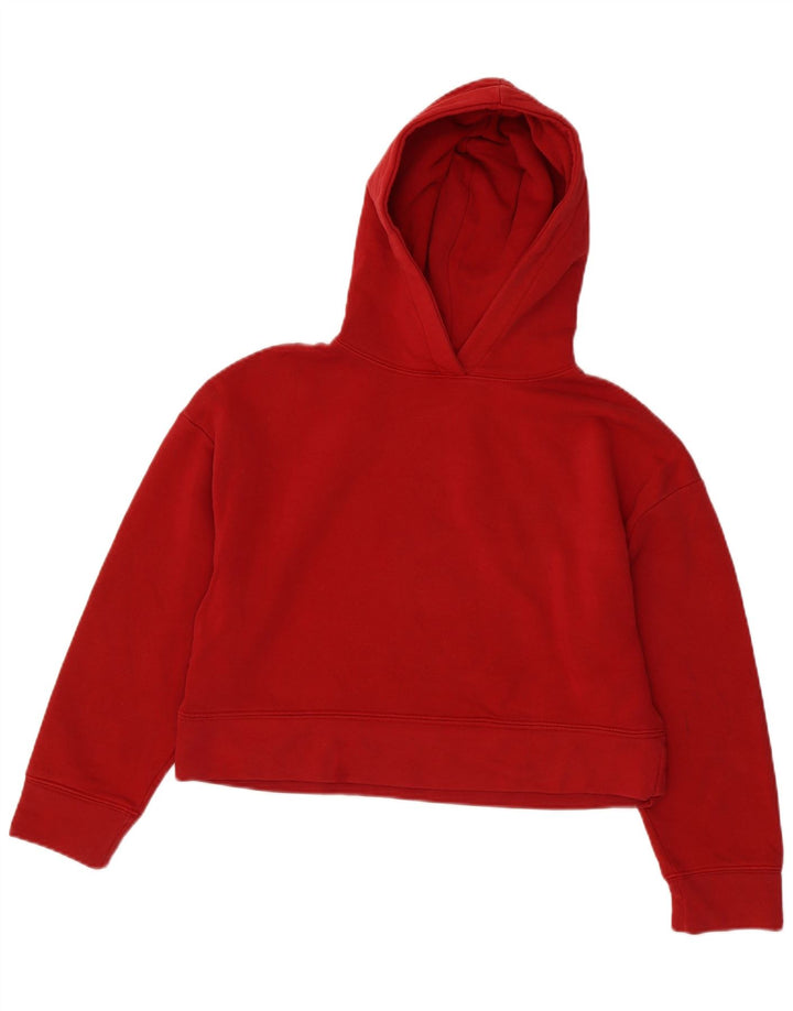 ZARA Jersey corto con capucha para mujer UK 44 Algodón rojo mediano