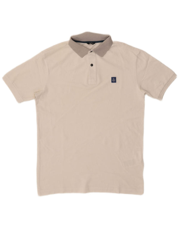 Refrigiwear Polo para hombre de algodón color block blanco pequeño