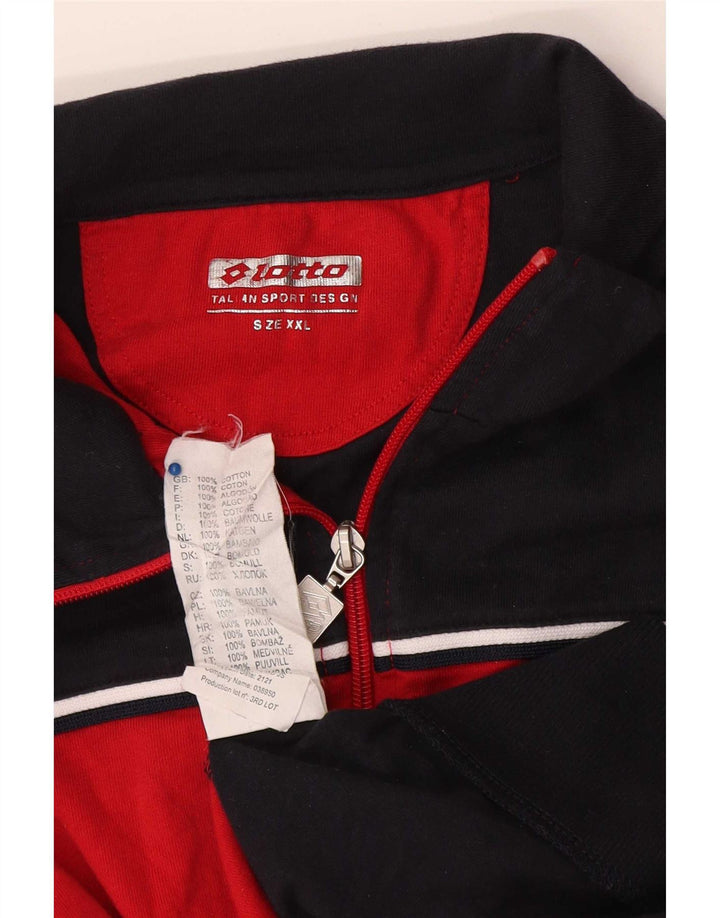Lotto Hombre Chándal Top Chaqueta 2XL Rojo Colorblock Algodón