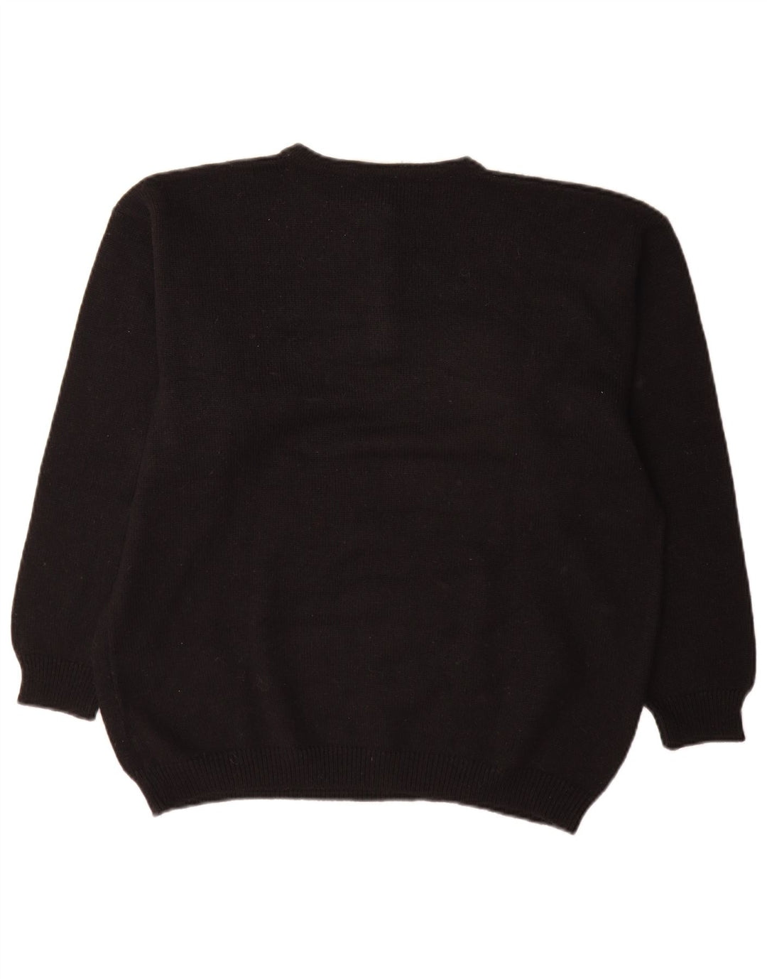 Baldini Suéter tipo jersey con cuello y botones para mujer UK 46 Large Black Argyle/Diamond