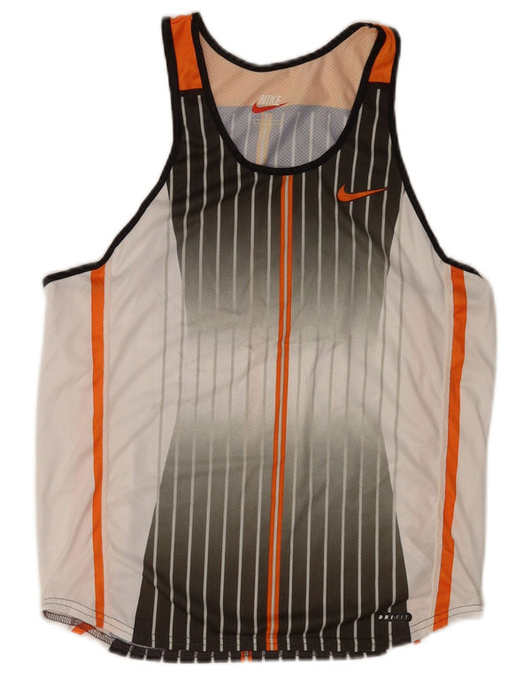 Nike Mens Graphic Vest Top Small White Striped Polyester