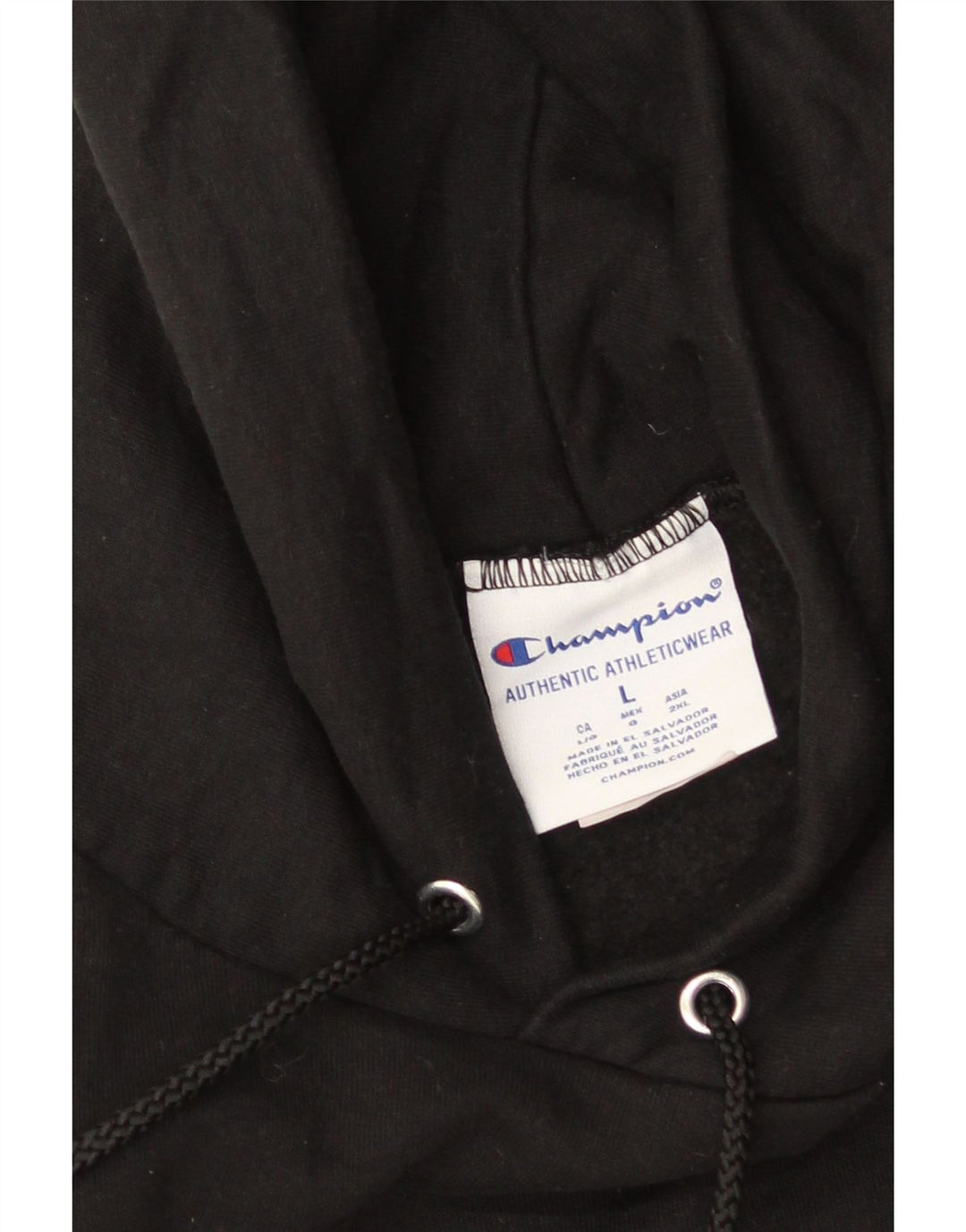 CHAMPION Sudadera con capucha para hombre Jersey grande de algodón negro