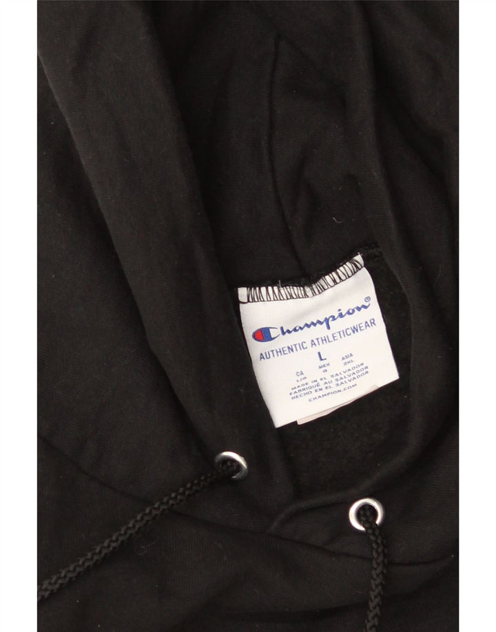 CHAMPION Sudadera con capucha para hombre Jersey grande de algodón negro