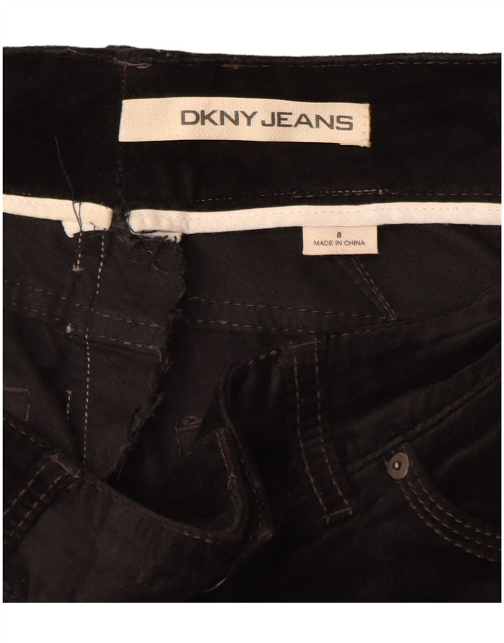 DKNY Pantalones casuales de terciopelo rectos para mujer US 8 Medium W30 L33 Negro