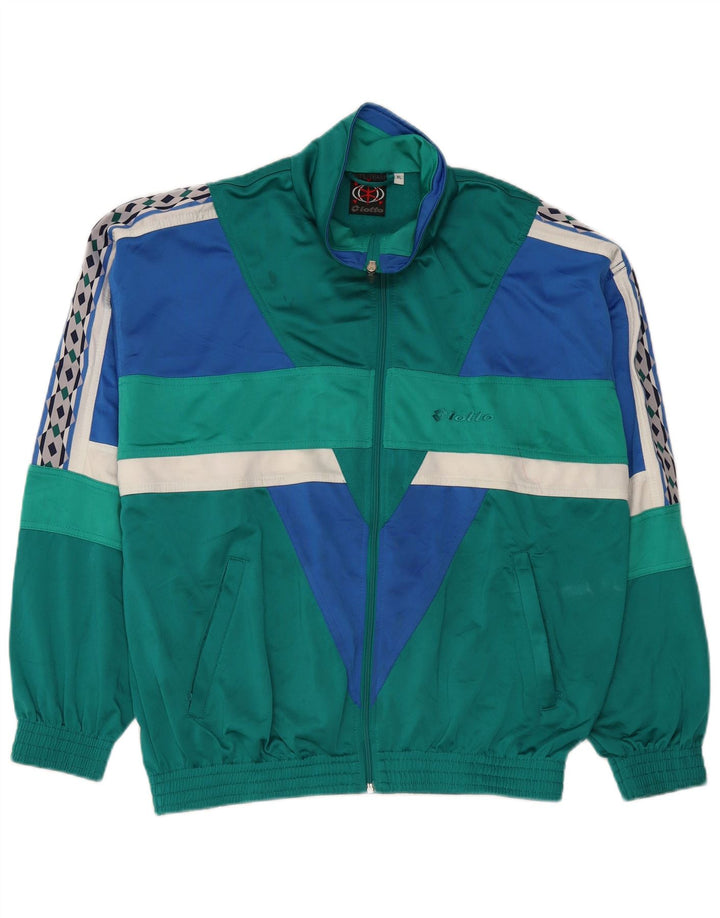 LOTTO Chaqueta superior de chándal con gráfico para hombre XL Poliéster color block verde
