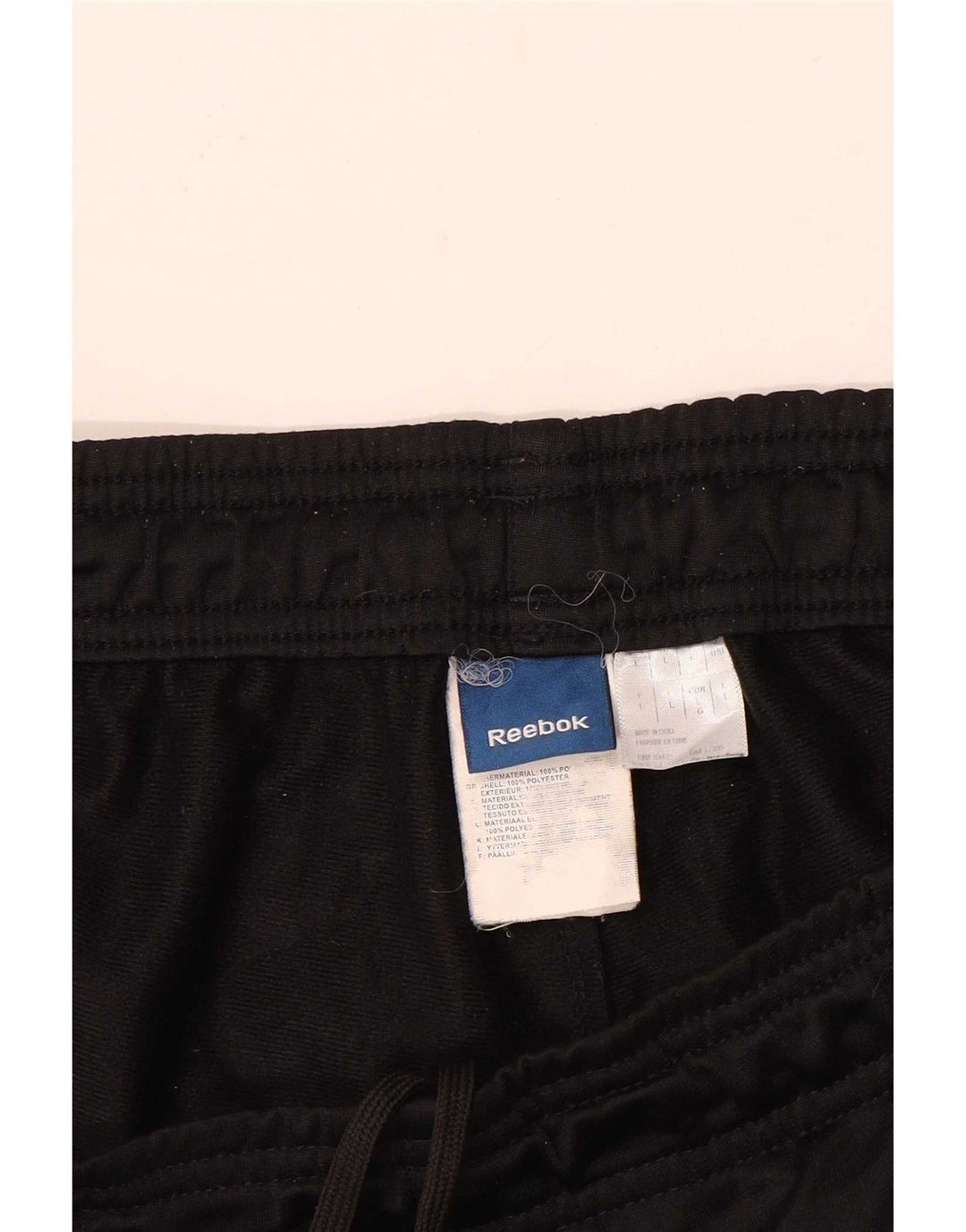 Reebok - Pantalón de chándal para hombre, talla grande, poliéster negro