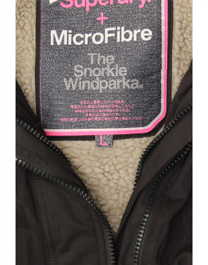SUPERDRY Chaqueta cortavientos con capucha Windparka para mujer UK 46 Large Black