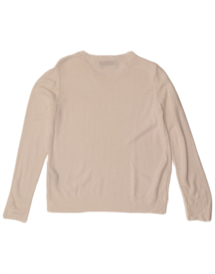 Marks & Spencer Suéter con Cuello Barco para Mujer UK 40 Acrílico Blanco Mediano