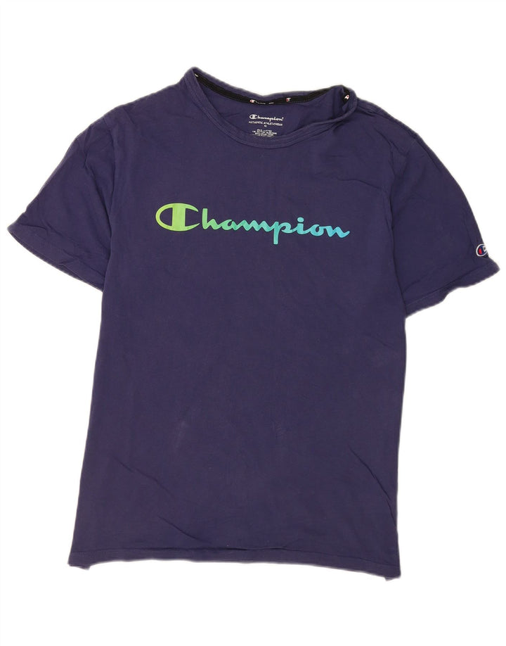 Champion Camiseta Gráfica Para Hombre Top Medium Azul Marino Algodón
