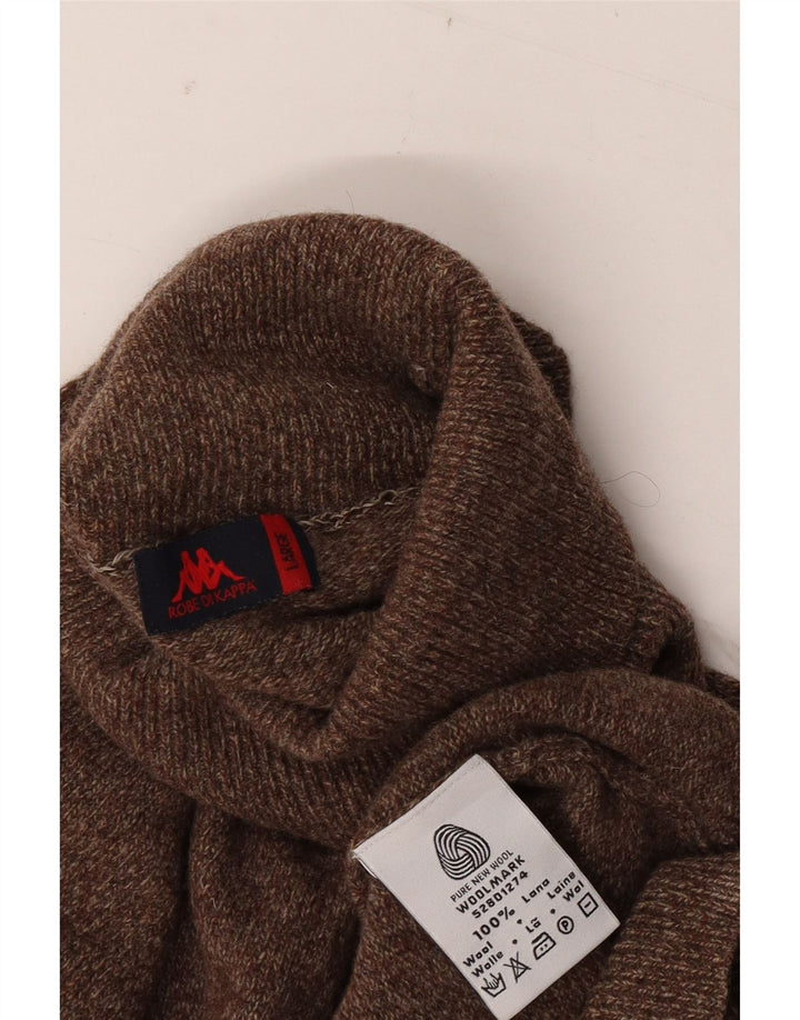 Kappa Hombre Jersey De Cuello Vuelto Jersey De Lana Moteada Marrón Grande