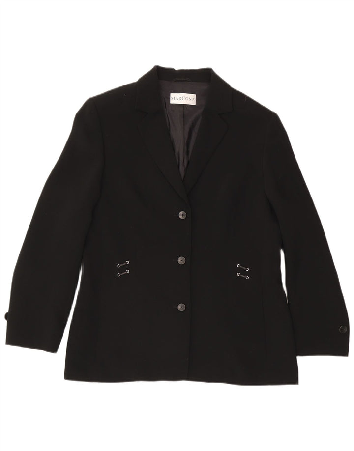Marcona Chaqueta Blazer de 3 Botones para Mujer UK 46 Grande Poliéster Negro