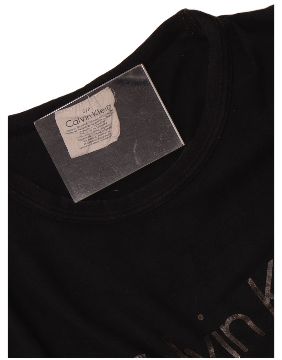 Calvin Klein - Camiseta gráfica para hombre, talla pequeña, algodón negro