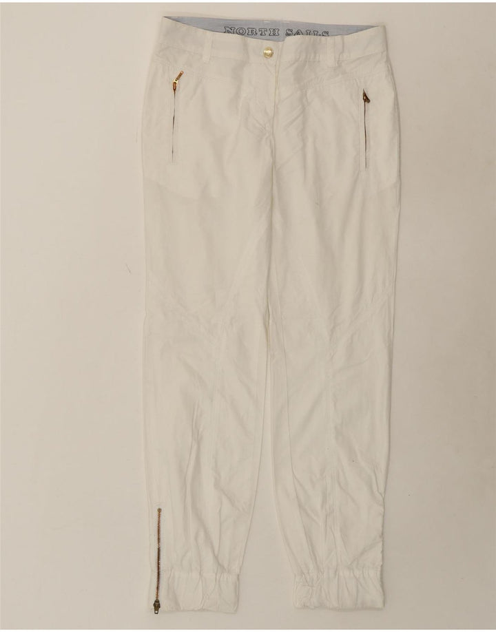 NORTH SAILS Womens Joggers Casual Trousers IT 44 Medium W34 L32 White Vintage North Sails and Second-Hand North Sails from Messina Hembry 