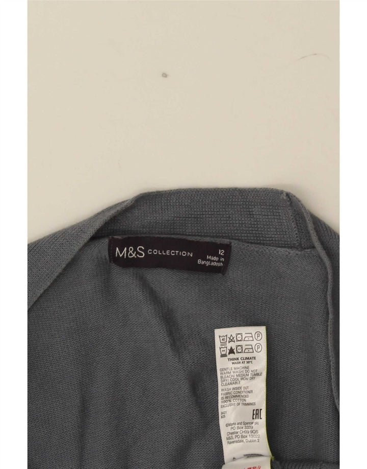 Marks & Spencer Suéter tipo cárdigan abierto para mujer Reino Unido 12 Algodón gris medio