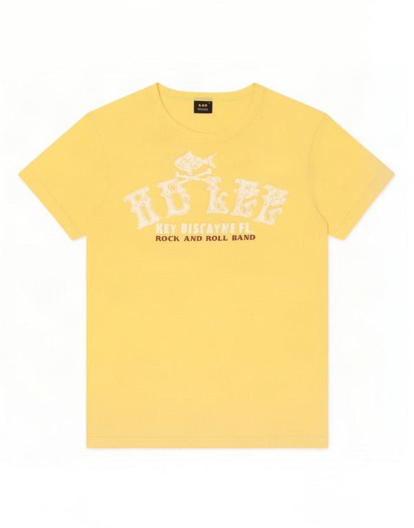 Lee Camiseta gráfica para mujer Top UK 42 Algodón amarillo mediano