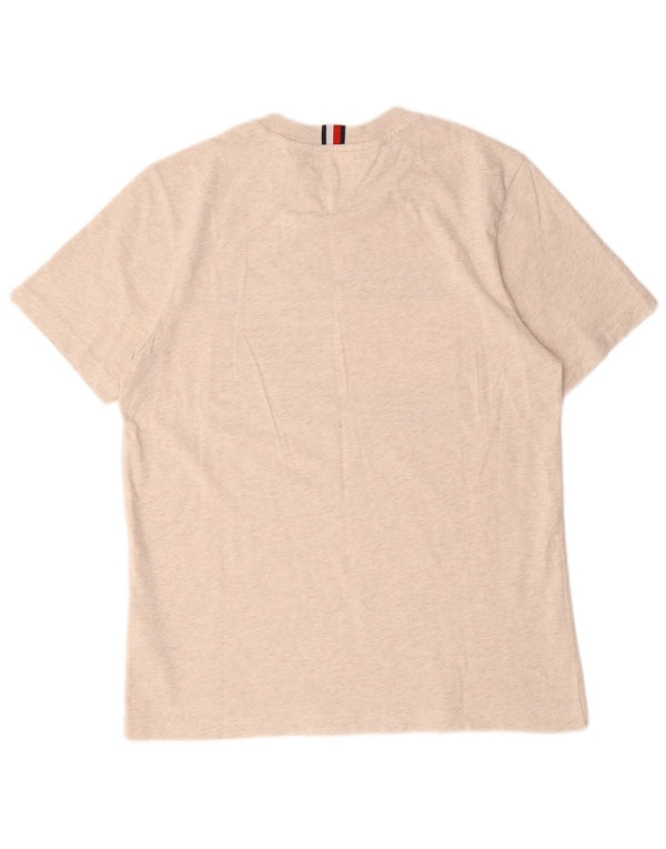 Tommy Hilfiger Camiseta con gráfico de ajuste regular para hombre Top Small Beige Moteado