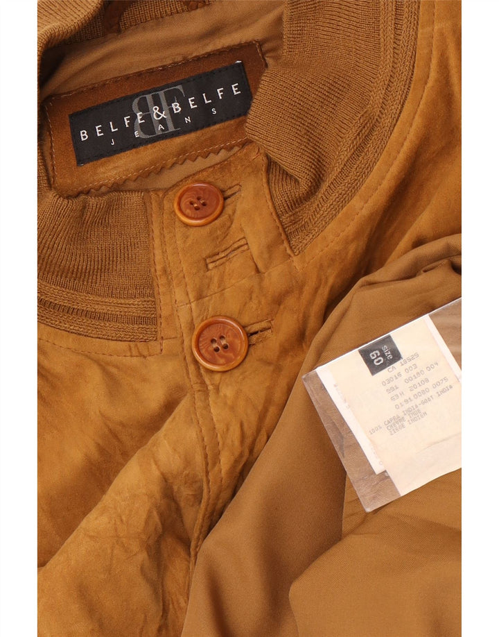 Belfe & Belfe Chaqueta bomber de ante para hombre IT 60 5XL Cuero marrón