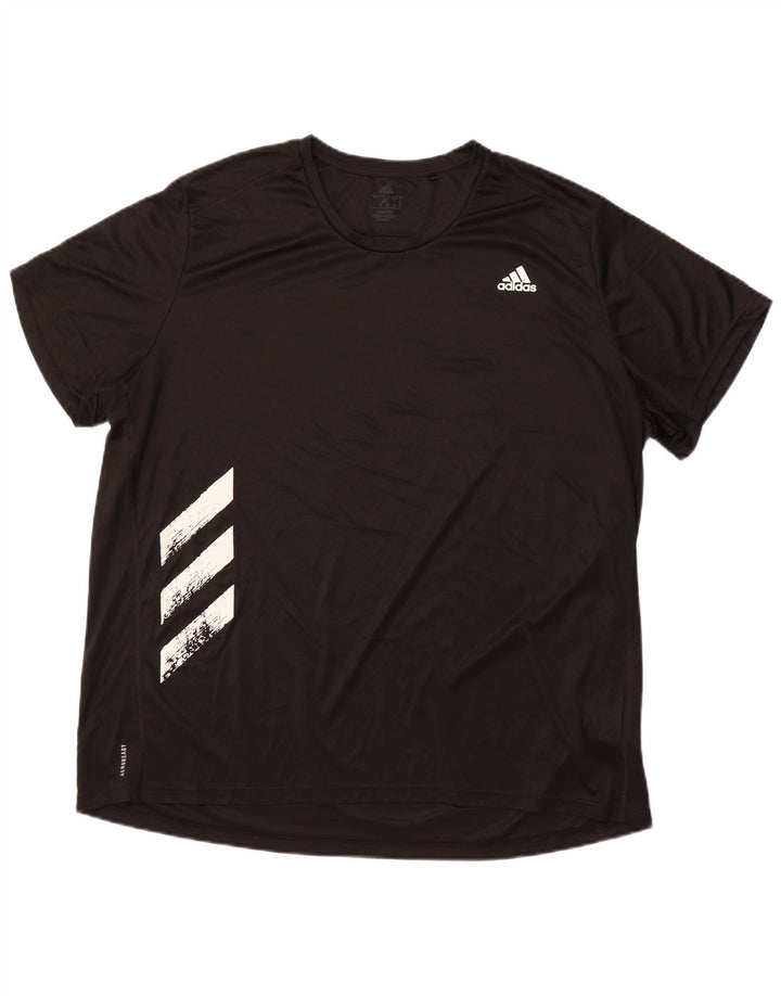 ADIDAS Camiseta de running para hombre Top 2XL Negro Poliéster Deportes
