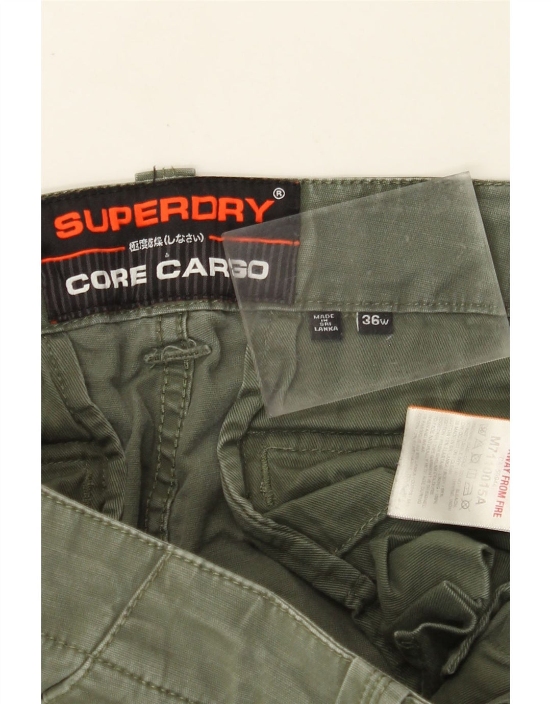 SUPERDRY Shorts cargo para hombre W36 Large Khaki Cotton