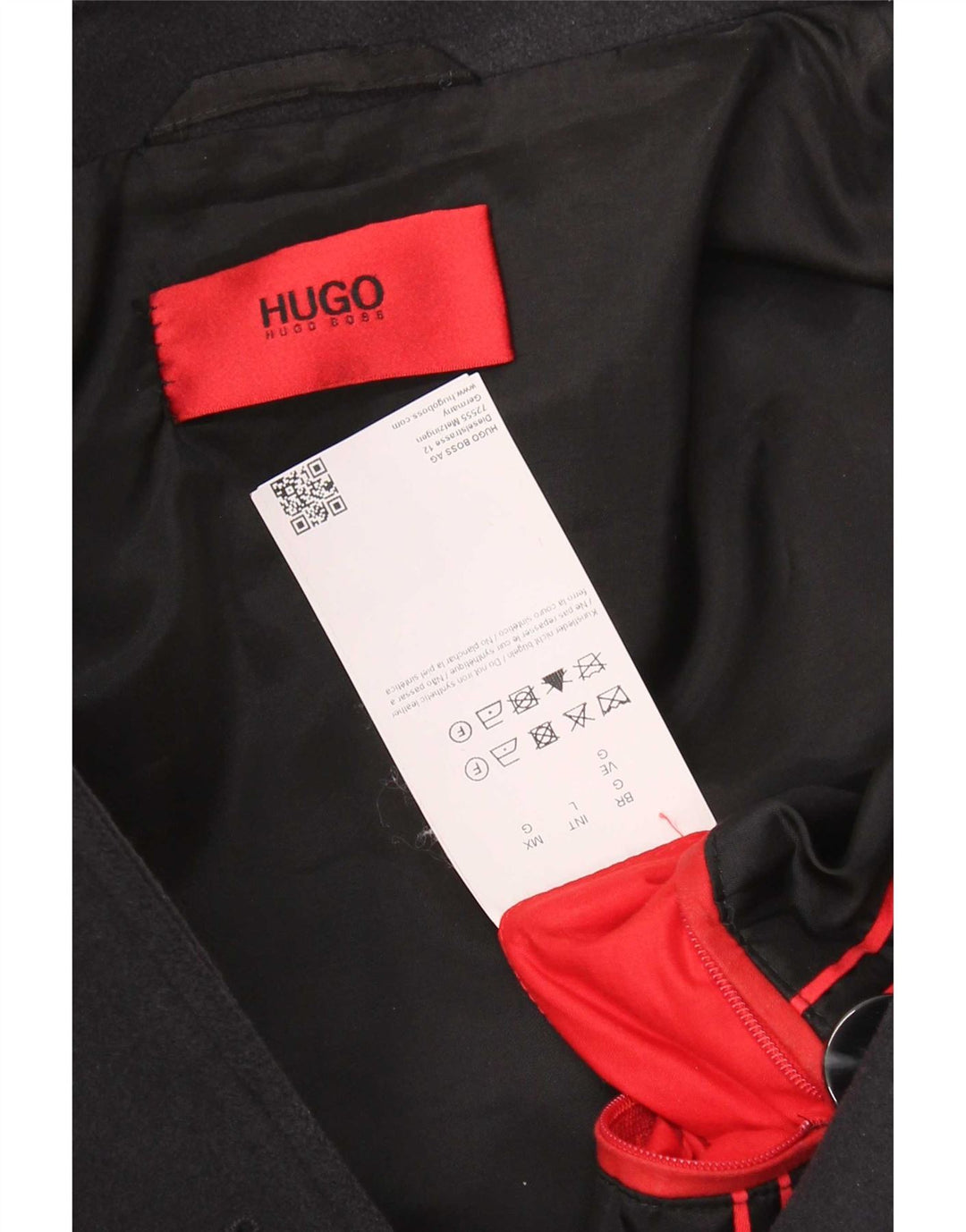 Hugo Boss Mens Pea Coat Reino Unido 40 Grande Azul Marino Lana Virgen