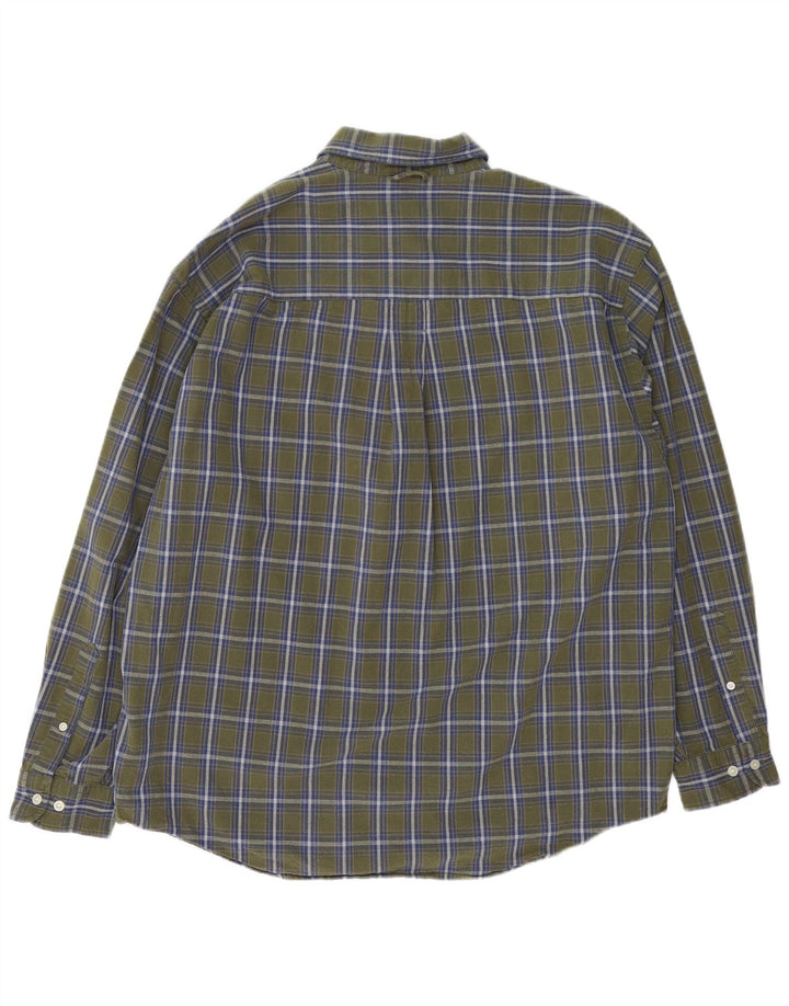Eddie Bauer Camisa de franela de ajuste regular para hombre Algodón a cuadros caqui grande