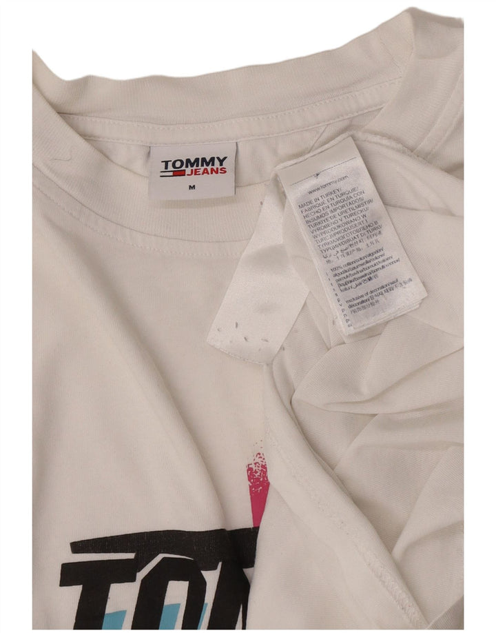 Tommy Hilfiger Camiseta gráfica para hombre Top Medium White Cotton