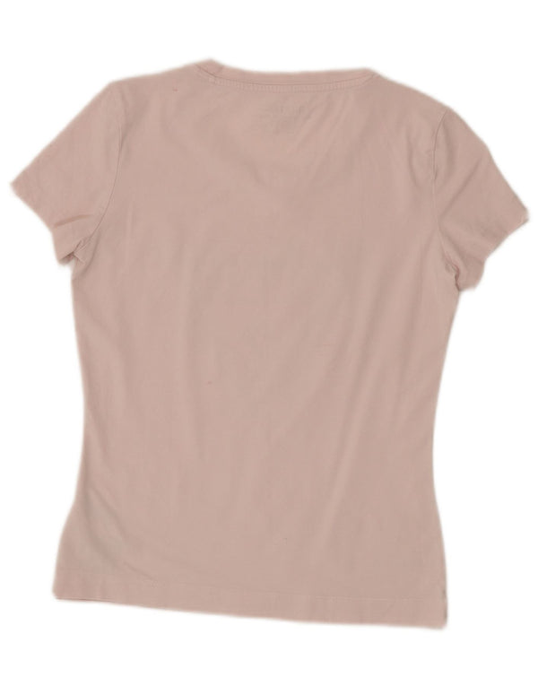 Guess Camiseta gráfica para mujer Top UK 10 Small Pink Floral Cotton